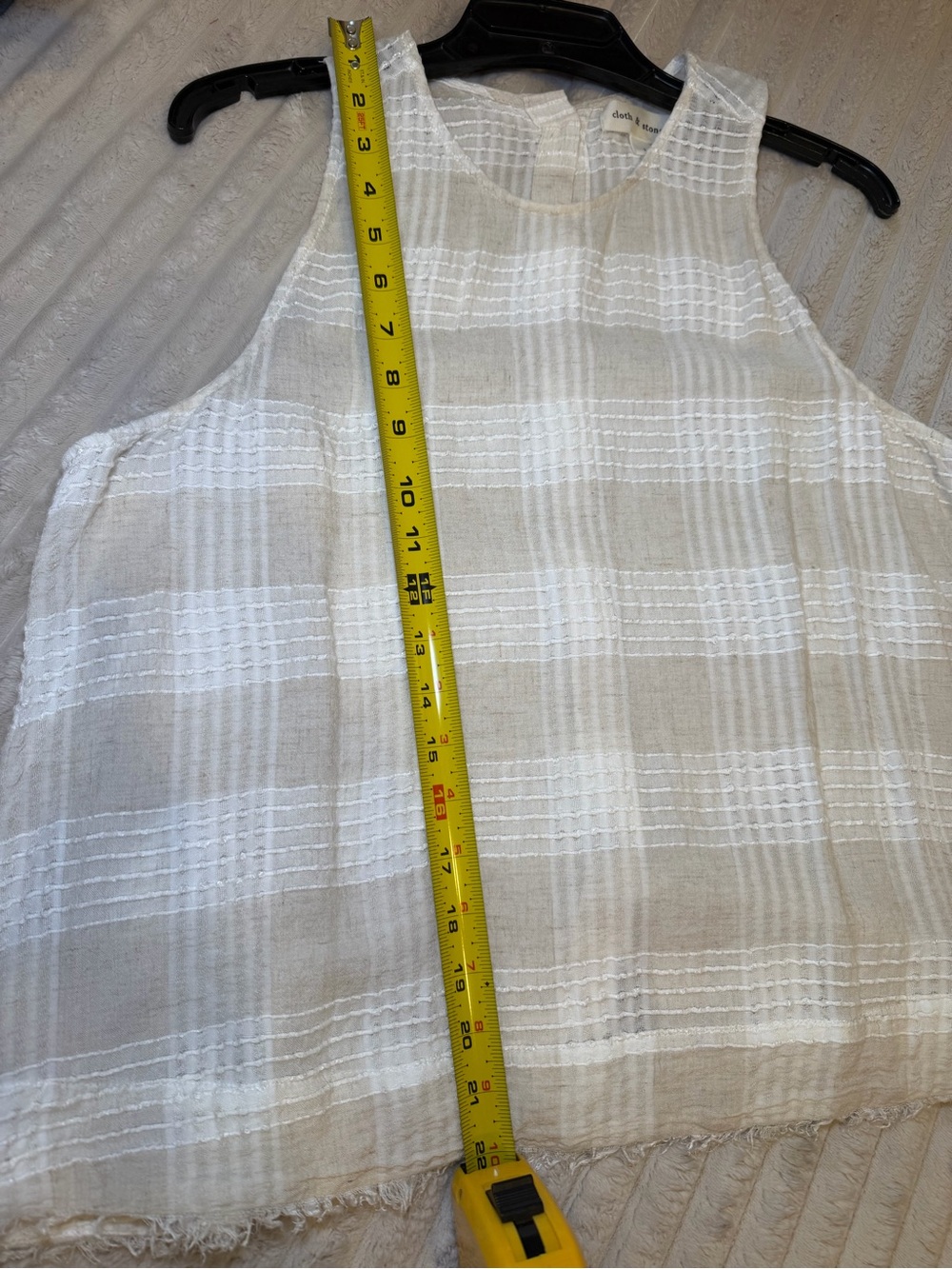 Evereve Cloth & Stone Cream Textured Sleeveless Tank Top size L - Picture 13 of 16